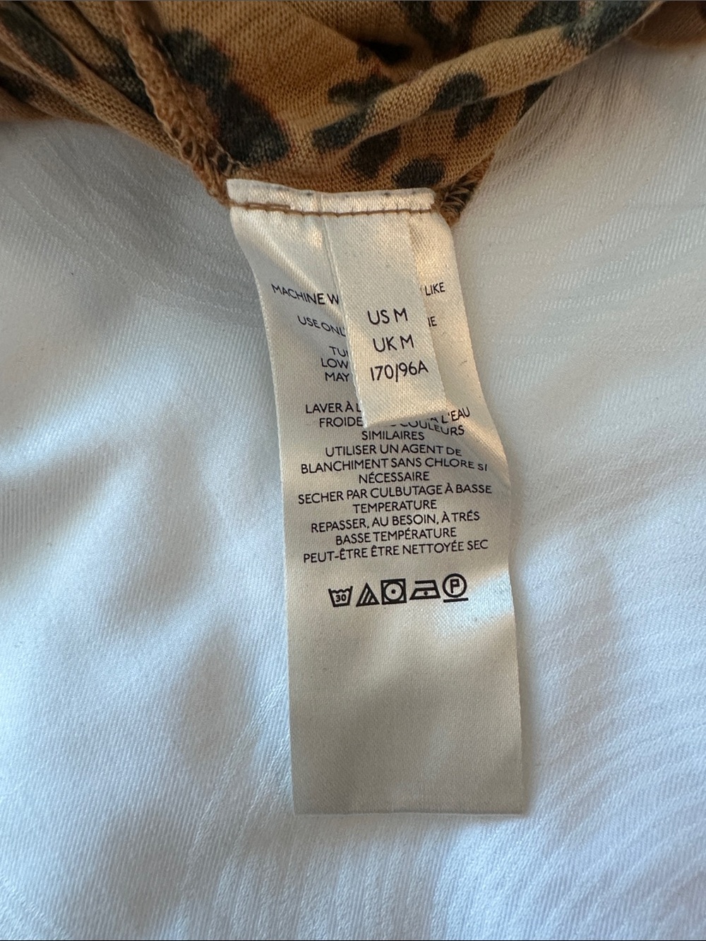 Leopard Print Long Sleeve Raglan Tee with Blue Bandana Sleeves - Picture 5 of 7
